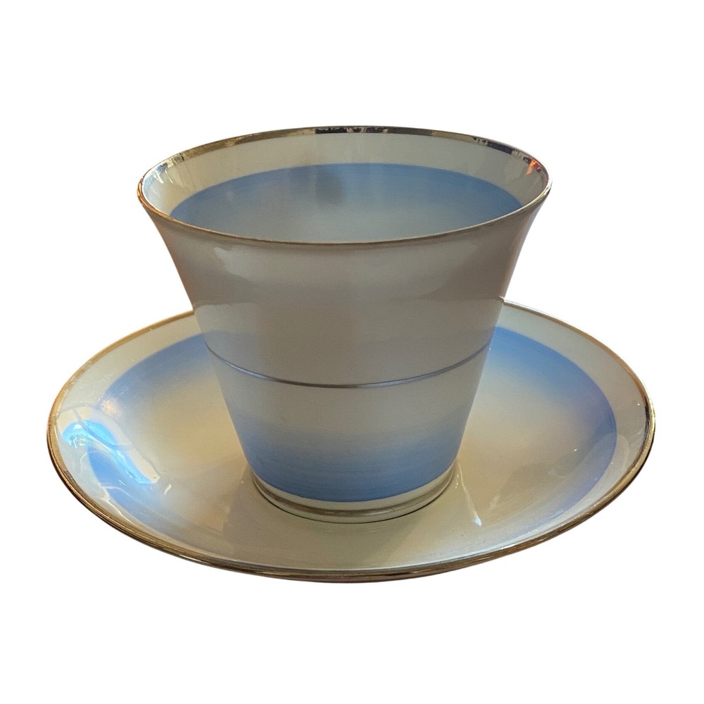 Royal York Blue Ombre Gold Trim Bone China Tea Cup Saucer Set England Vintage - Picture 5 of 16
